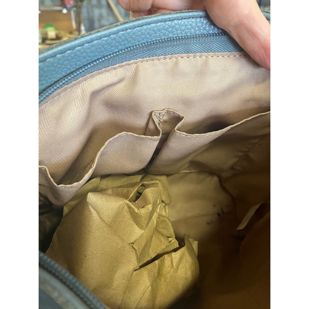The Sak "De Young" Slouch Hobo Bag Blue Leather Shoulder purse - Picture 3 of 5